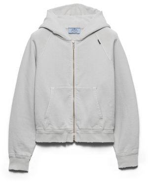Prada Chaqueta De Felpa Con Capucha, Mujer, Talla - Gris