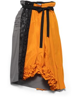 Prada Falda De Parches De Tafetán Técnico, Mujer, Talla - Naranja