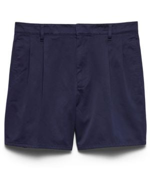 Prada Bermudas De Algodón - Azul