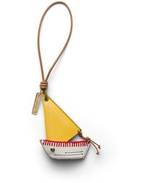 Prada Colgante De Llavero De Piel, Mujer - Blanco