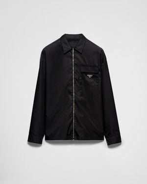 Prada Re-Nylon Zip-Up Oversized Shirt - Black