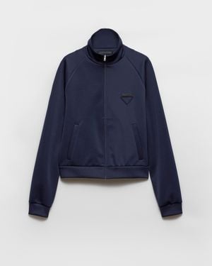 Prada Zippered Technical Fabric Jacket - Blue