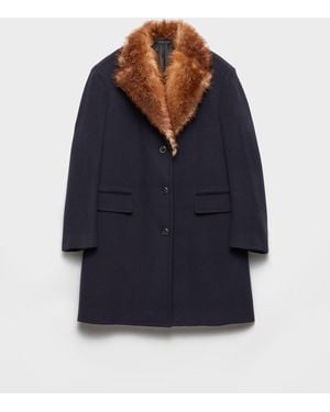 Prada Manteau Droit En Étoffe - Bleu