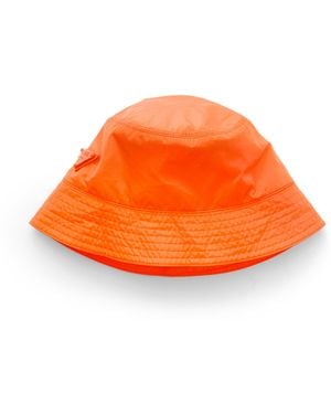 Prada Sombrero De Pescador Plegable De Re-Nylon, Talla - Naranja