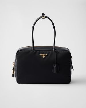 Prada Large Re Nylon Top Handle Bag With Lock in Black Lyst UK