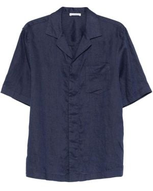 Paolo Pecora Camicia Con Collo A Revers - Blu