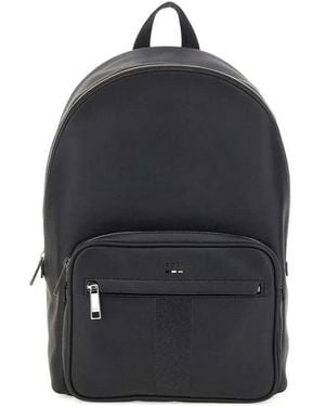 BOSS Zaino Con Zip E Logo Goffrato - Blu