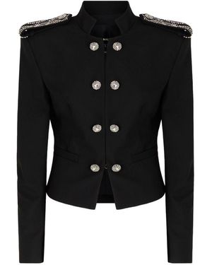 Pinko Giacca Con Spalline Gioiello Nera - Nero