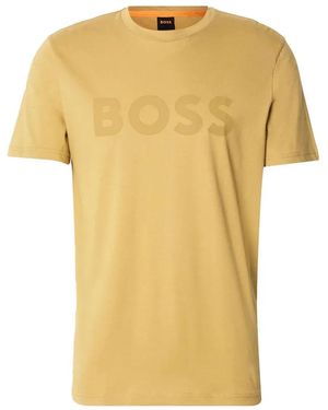 BOSS T-Shirt Thinking Logo Petto - Giallo