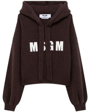 MSGM Felpa Con Logo - Nero