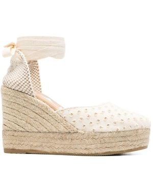 Manebí Espadrillas Con Zeppa Bianche - Neutro