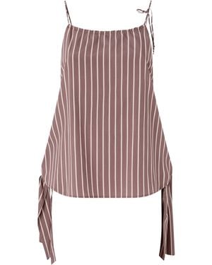 Pinko Top Jaennifer A Righe Marrone - Rosso