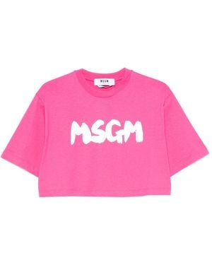 MSGM T-Shirt Cropped - Rosa