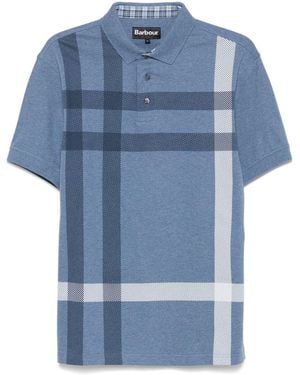Barbour Polo Con Stampa Check - Blu
