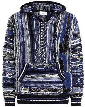 Laneus Maglione A Righe Operate - Blu