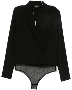 BABYLON COLLECTION Body Con Scollo A V E Design Incrociato - Nero