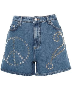 Moschino Short Disegni Con Borchie - Blu