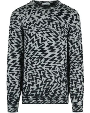 Laneus Maglione A Zig Zag - Nero