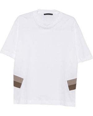 Low Brand T-Shirt Con Pannelli Laterali Bianca - Bianco
