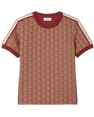Lacoste T-Shirt Logo Monogram All-Over - Rosa