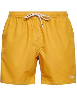 MC2 Saint Barth Costume Boxer Con Logo Ricamato - Giallo