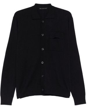 Low Brand Cardigan Con Colletto Stile Polo E Chiusura A Bottoni - Nero