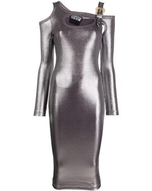 Versace Jeans Couture Abito Metallizzato Cut-Out - Grigio