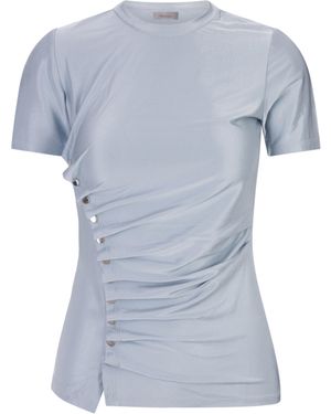 Rabanne Maglia Drapeggio Laterale - Blu