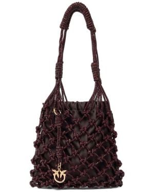 Pinko Borsa A Rete Con Nodi Bordeaux - Rosso