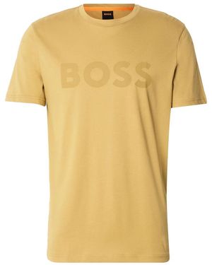 BOSS T-Shirt Thinking Logo Petto - Giallo