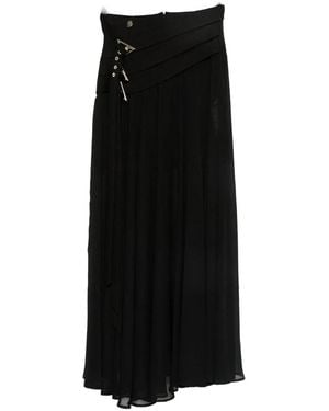 BABYLON COLLECTION Gonna Lunga Plissettata Con Fibbia Laterale - Nero