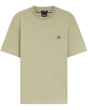 BOSS T-Shirt Girocollo Con Logo - Verde