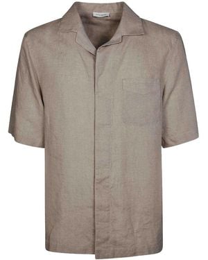 Paolo Pecora Camicia Con Colletto Aperto - Grigio