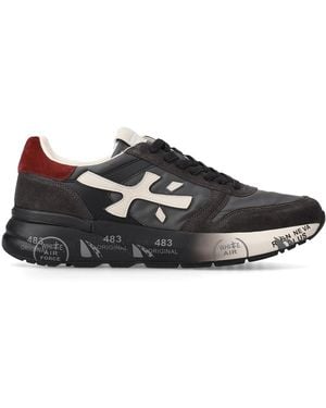 Premiata Sneakers Mick Con Dettagli Bianchi E Bordeaux - Nero