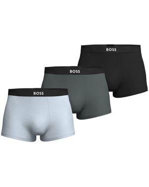 BOSS Boxer Uomo Logo Dettaglio Confezione Tre - Nero