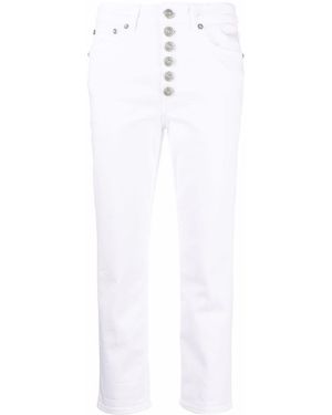 Dondup Jeans Bianco Koons Bottoni Gioiello