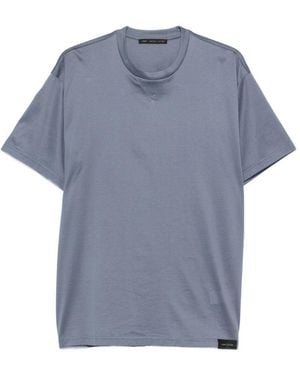 Low Brand T-Shirt Con Inserto Triangolare - Blu