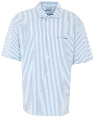 ih nom uh nit Camicia A Righe Con Maniche Corte - Blu