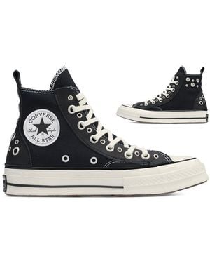 Converse Sneakers Alte Con Occhielli Nere - Nero