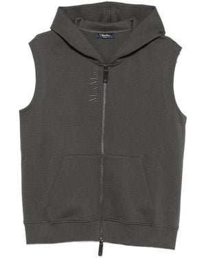 Max Mara Gilet Con Cappuccio - Grigio