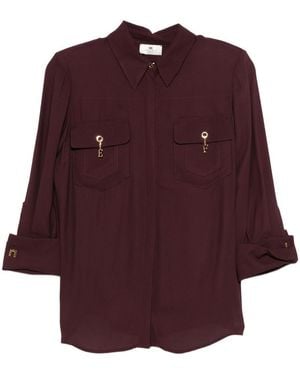 Elisabetta Franchi Camicia Maniche Lunghe Con Dettagli Ciondolo - Viola