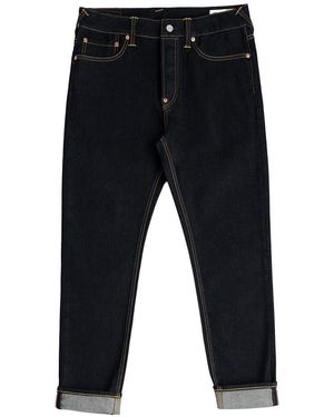Evisu Jeans Lavaggio Scuro Gabbiano Con Ricamo - Blu