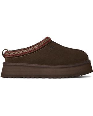 UGG Pantofole Con Bordo Intrecciato Marroni - Nero