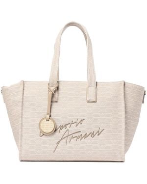 Emporio Armani Borsa Shopping Jacquard Monogram All Over - Neutro