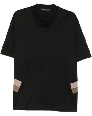 Low Brand T-Shirt Con Inserti Laterali Nera - Nero
