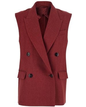 Max Mara Gilet Doppiopetto - Rosso