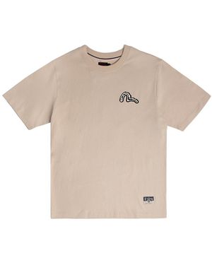 Evisu T-Shirt Regular Fit Con Stampa Seagull E Daruma Totem - Neutro