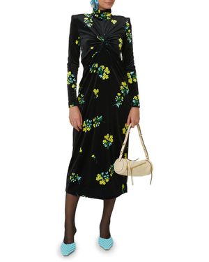 Quinn Robe midi en velours - Noir
