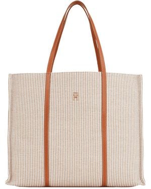 Tommy Hilfiger Sac cabas tressé à rayures - Rose