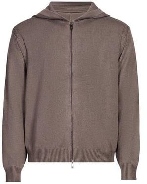 ARMANI EXCHANGE Gilet À Capuche En Laine Et Coton Mélangés - Gris